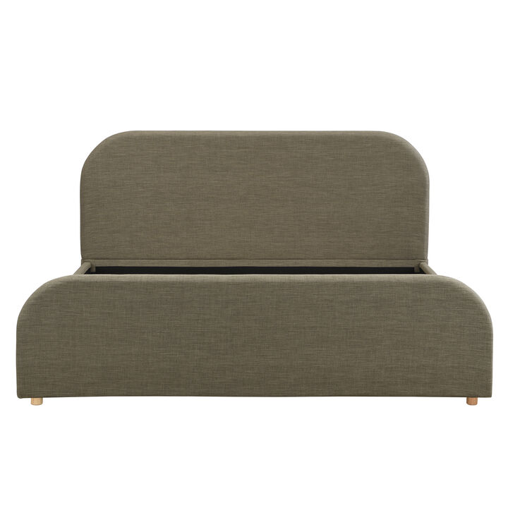 Christopher Knight Home Phineas Modern Linen Upholstered Bed Frame with Curved Headboard