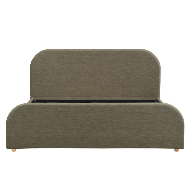 Christopher Knight Home Phineas Modern Linen Upholstered Bed Frame with Curved Headboard image number 0