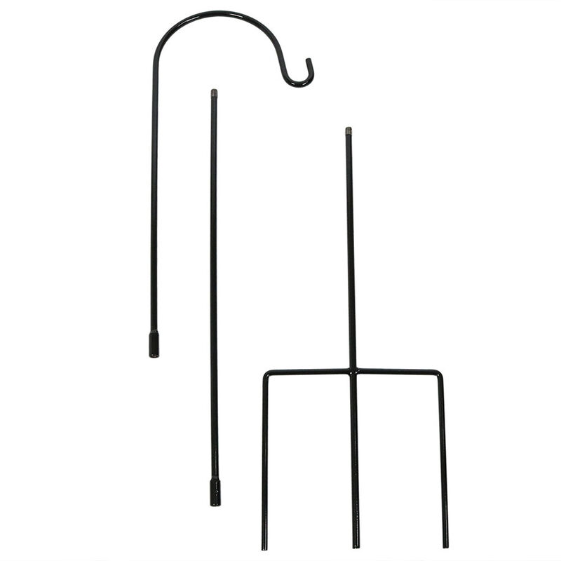 Sunnydaze Black Steel Hanging Single Shepherd Hooks - Set of 2