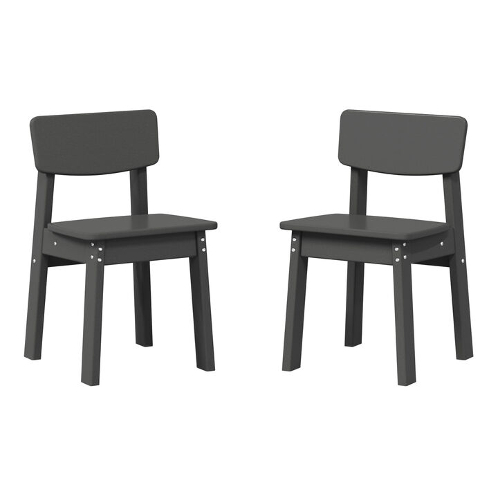 WestinTrends Outdoor HDPE Kids Modern Plastic Toddler Dining Chairs ((Set of 2))