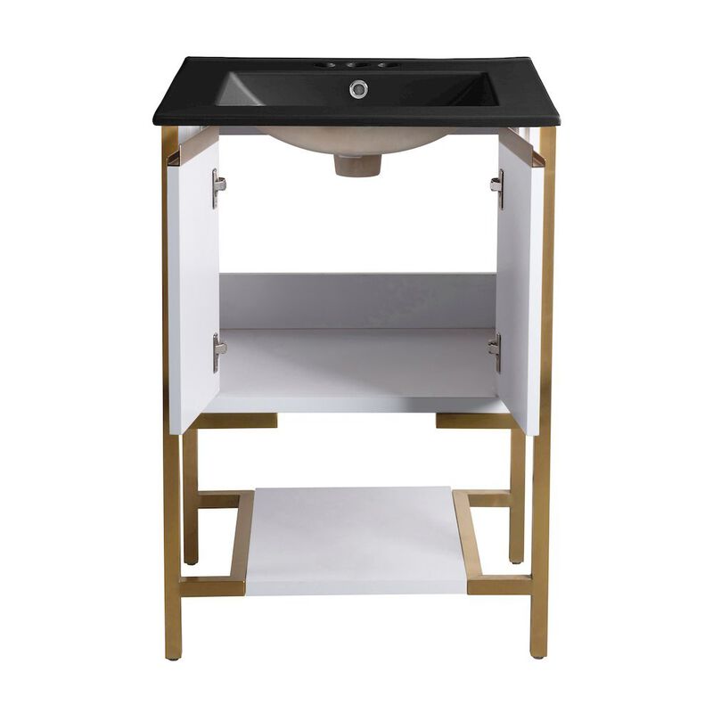 Marseille 24 in. White Bathroom Vanity with 3-Hole Ceramic Sink Top image number 8