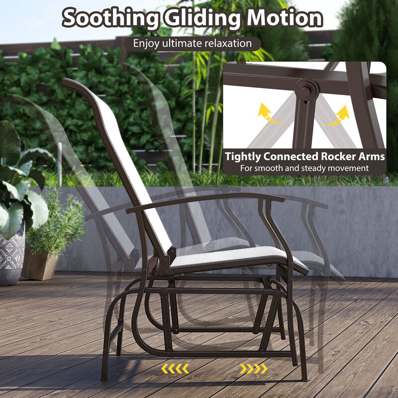 2-Piece Patio Glider Chairs with Ergonomic Backrest and Seat image number 6