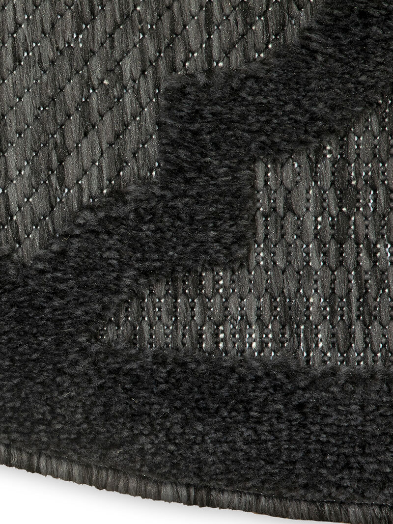 Easy Care NES01 Charcoal/Black 6' x 9' Oval Rug