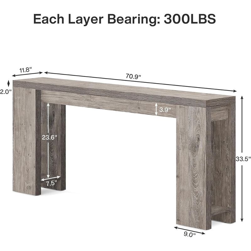 Tribesigns Farmhouse Wood Console Table image number 5
