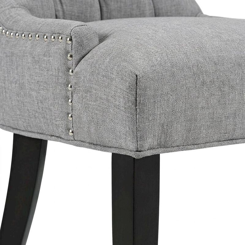 Tufted Upholstered Fabric Dining Chair for Kitchen and Dining Room, Beige image number 6