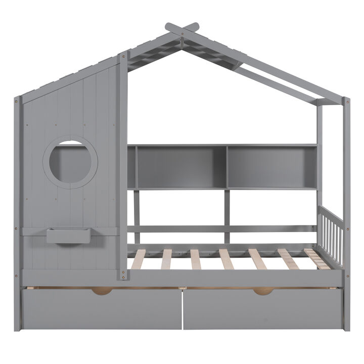 Fufdon Kids Twin Size House Bed