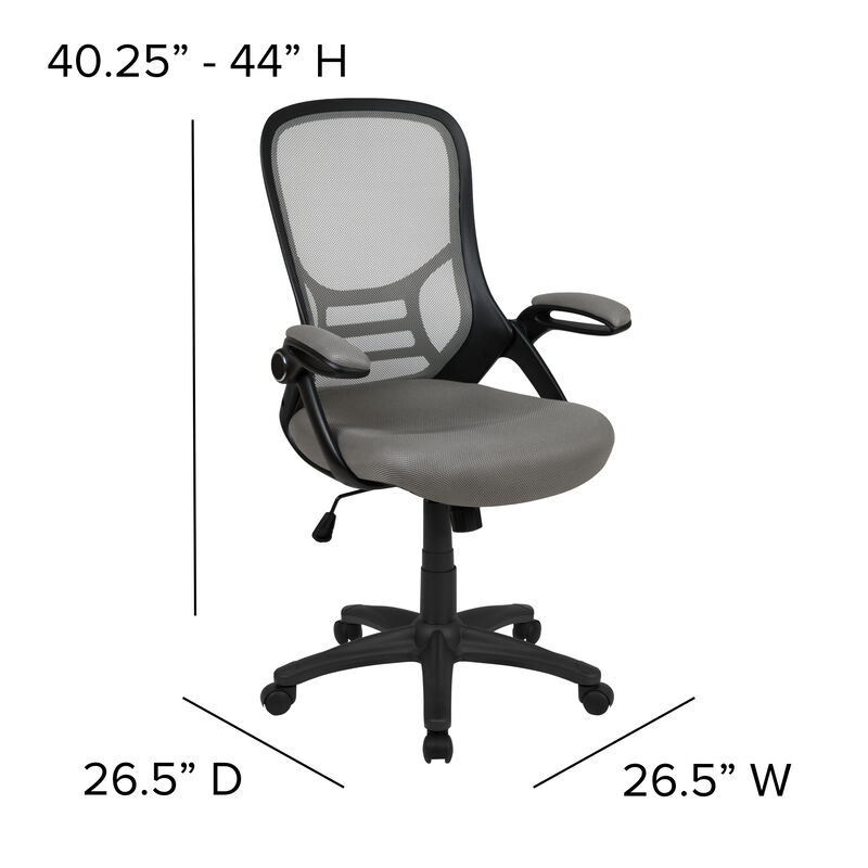 Porter High Back   Mesh Ergonomic Swivel Office Chair with Frame and Flip-up Arms image number 4