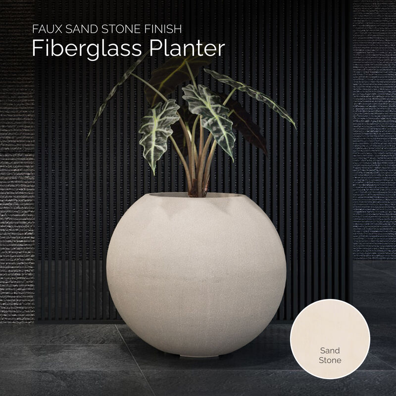 COSAPOTS Orbo Globe Sphere Planter - Fiberglass Indoor/Outdoor and Weather-Resistant Round Planter