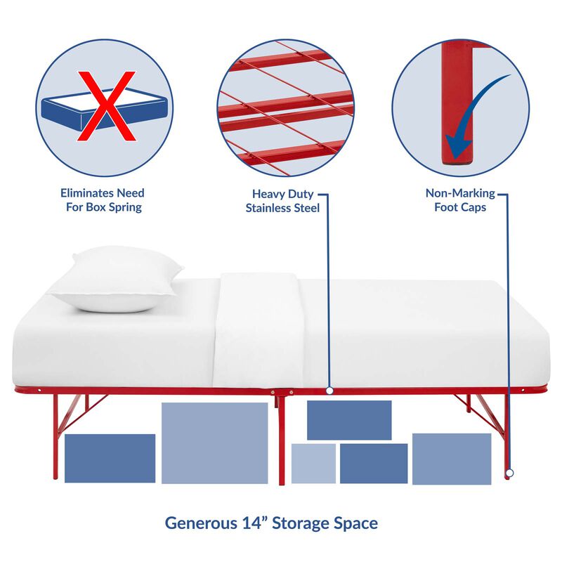 Modway - Horizon Twin Stainless Steel Bed Frame image number 7