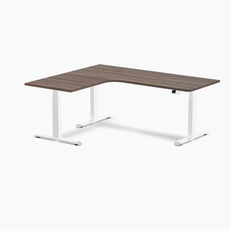Desky L-Shape Curved Laminate Sit Stand Desk image number 0