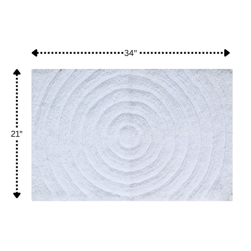 Knightsbridge Echo 220 GSF Non Skid Back Bath Rug 21 x 34 - Silver