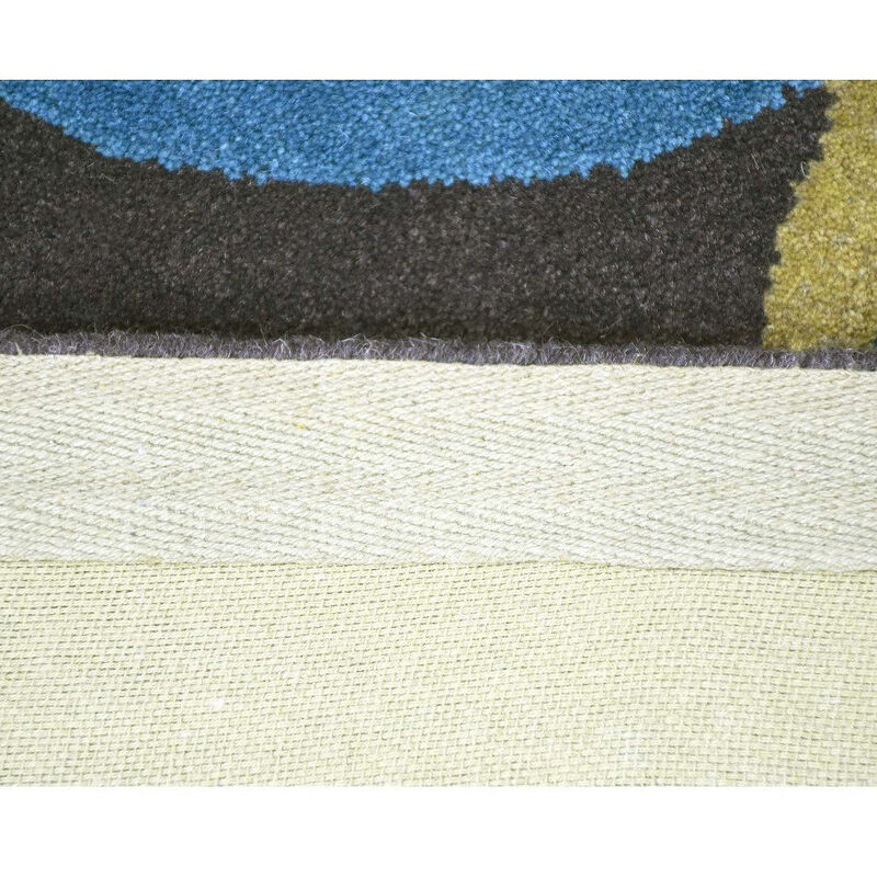 RUGSOTIC CARPETS HAND TUFTED WOOL ECO-FRIENDLY AREA RUGS  - 5'x7'6'', Rectangle Shape, Multicolor, Floral Modern Design, High Pile Thick Handmade Area Rugs for Living Room, Bed Room (K03138)