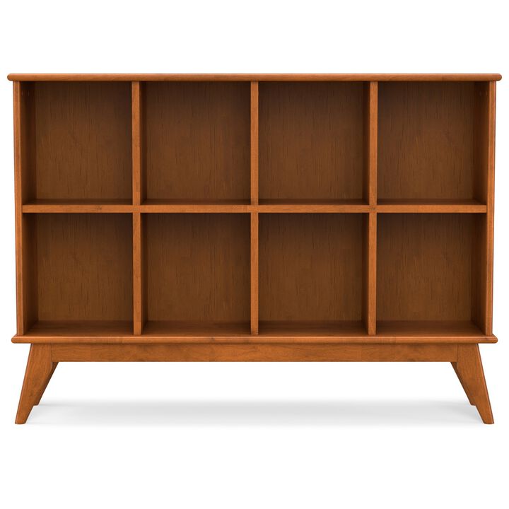 Hupwo Mid‑century solid rubberwood 8‑cubby bookcase