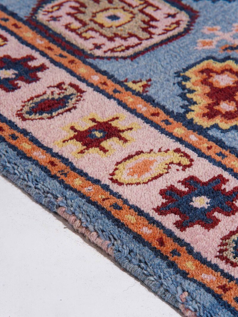 RUGSOTIC CARPETS HAND KNOTTED WOOL & SILK ECO-FRIENDLY ORIENTAL AREA RUGS  - Runner Shape, Classic Oriental Traditional , Low Pile Handmade Area Rugs (AF0117) image number 3