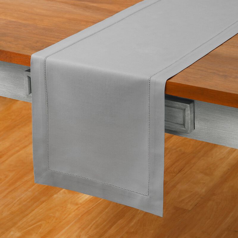 Solino Home Cotton Linen Hemstitch Table Runner &ndash; Handcrafted, Machine Washable, Perfect for Holiday and Everyday Dining
