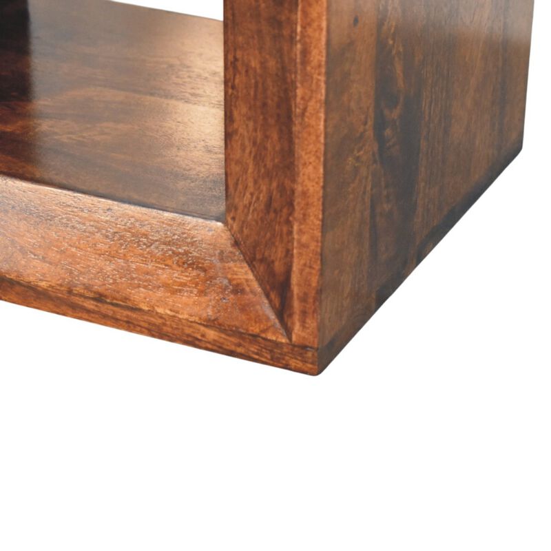 Artisan Furniture Solid Wood Solis Open California Walnut Side Table