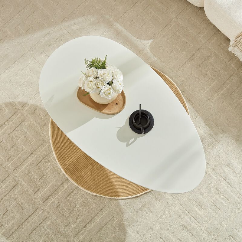Glibop Lucky Stone-shaped Elliptical Coffee Table image number 4
