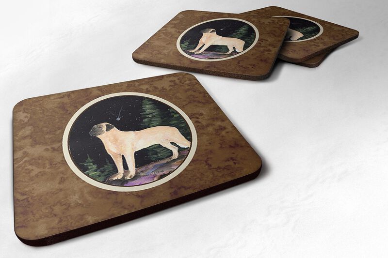 Caroline's Treasures SS8505FC Starry Night Anatolian Shepherd Foam Coasters Set of 4 (Set of 4), 3.5 H x 3.5 W, Multicolor image number 0