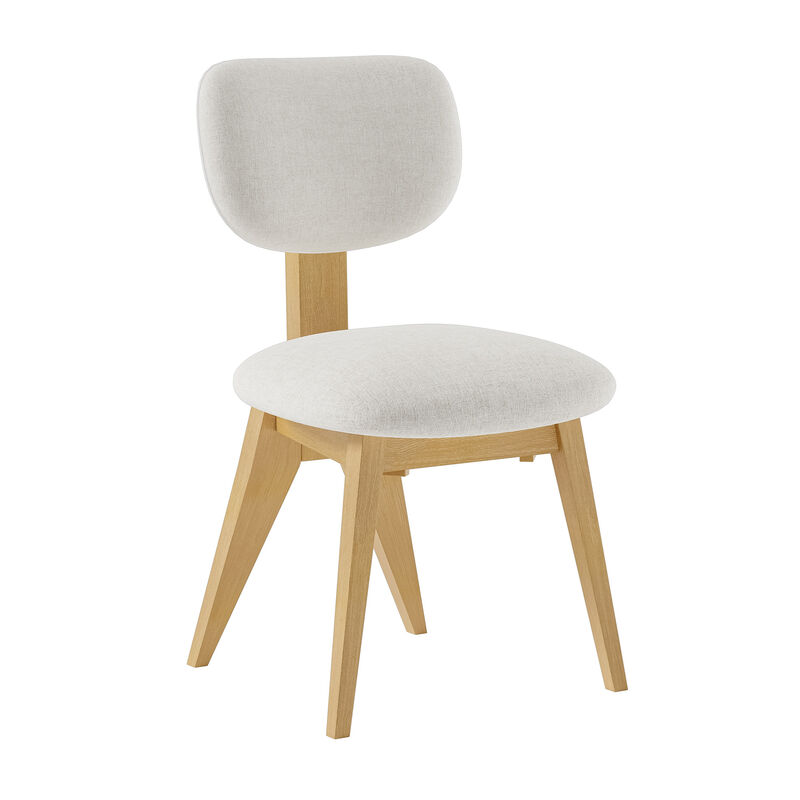 Vivica Upholstered Modern Dining Chairs with Natural Color Leg (Set of 2)