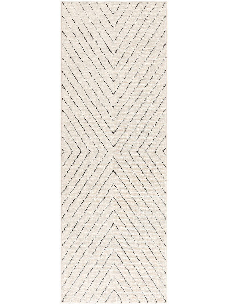 Modern Comfort MNC01 Ivory/Black 2'2" x 6' Rug image number 0