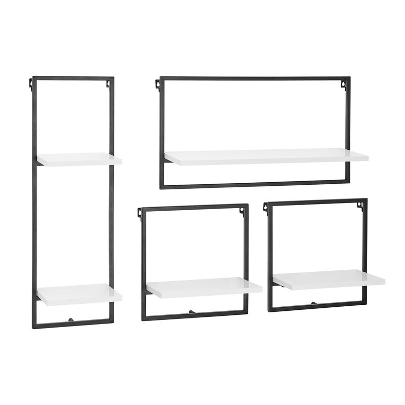 Framed Wall Art 4-Piece Modern Shelf Set with Metal Frame