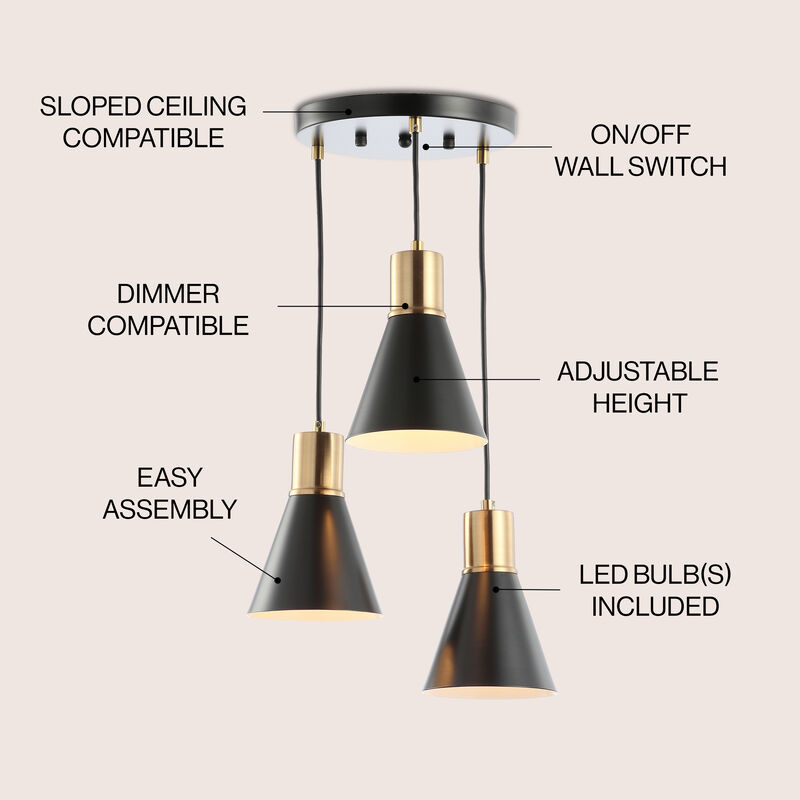 Apollo Mid-Century Modern Iron LED Pendant image number 2
