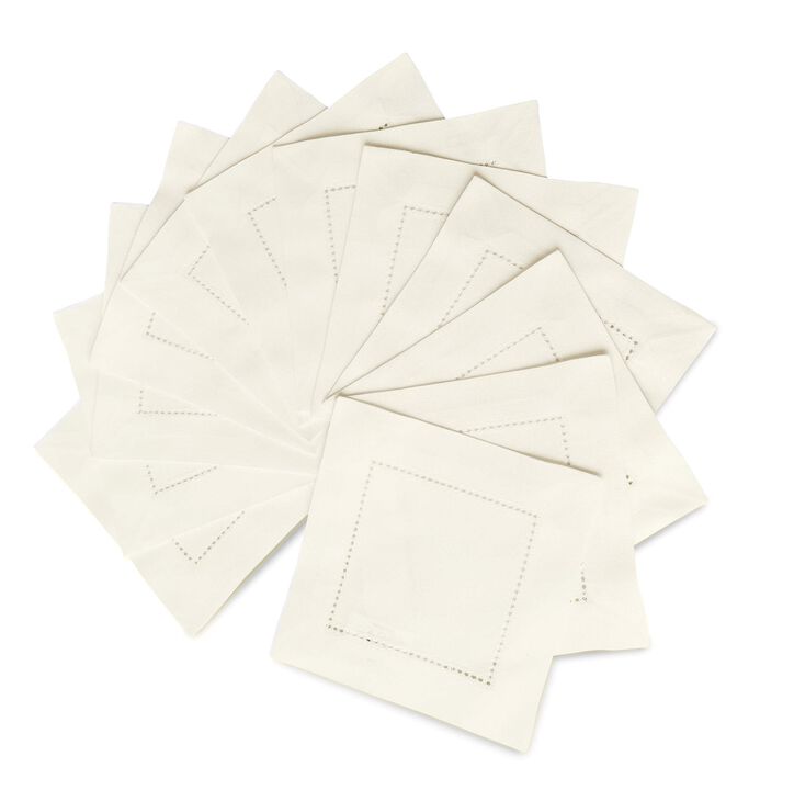 Cotton Linen Cocktail Napkins - Dru - Cotton Linen Plain