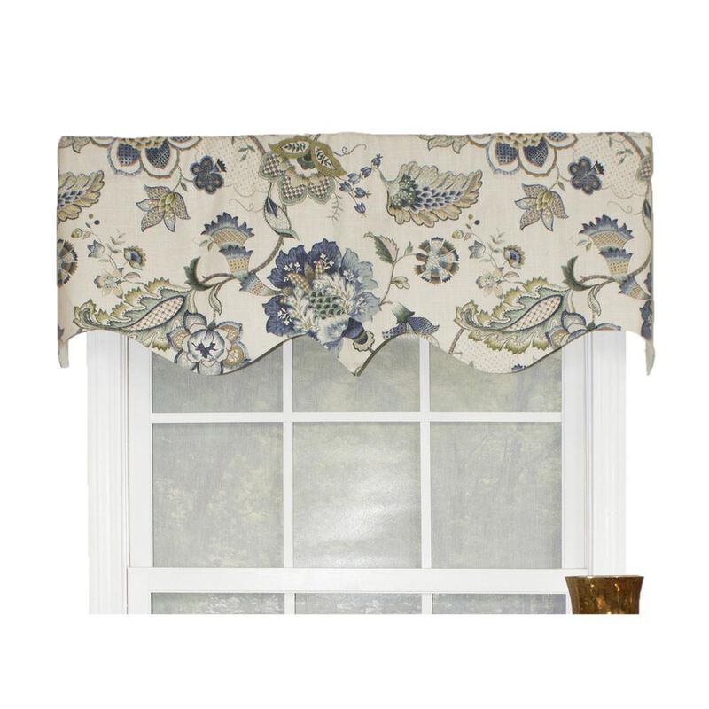 Ophelia Regal Style All Season 3" Rod Pocket Valance 50" x 17" Blue by RLF Home
