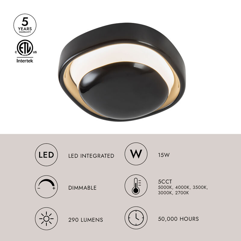 Pebble 8-in Damp-Rated Dimmable LED Wall Sconce image number 9