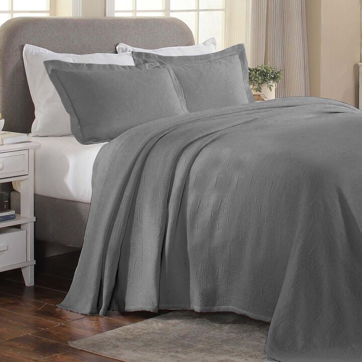 Medallion Pattern Cotton Jacquard Bedspread Set for Full Bedroom Update
