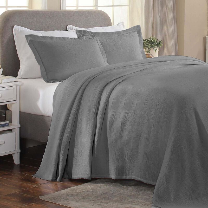 Medallion Pattern Cotton Jacquard Bedspread Set for Full Bedroom Update image number 1