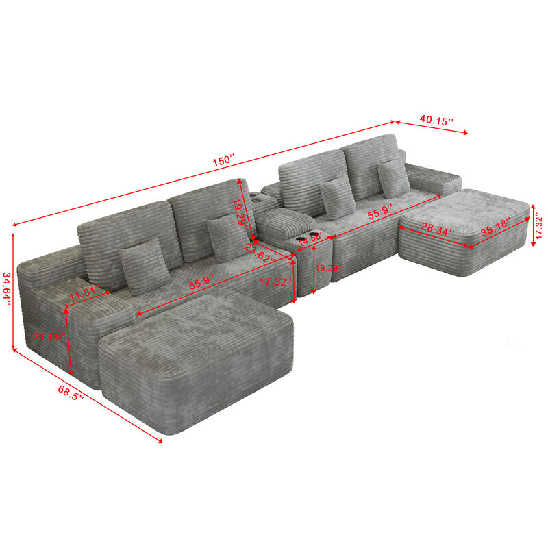Pafles 5-piece Sectional Sofa image number 8