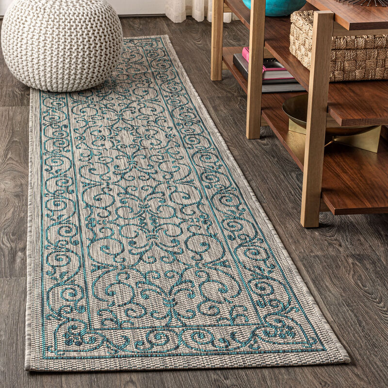 Charleston Vintage Filigree Textured Weave Indoor/Outdoor Area Rug