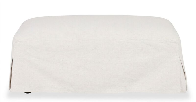 Ellis Slipcovered Ottoman image number 0