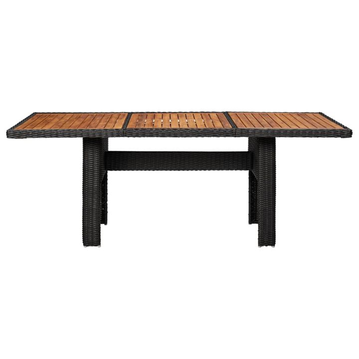 vidaXL Garden Dining Table Black 78.7"x39.4"x29.1" Poly Rattan