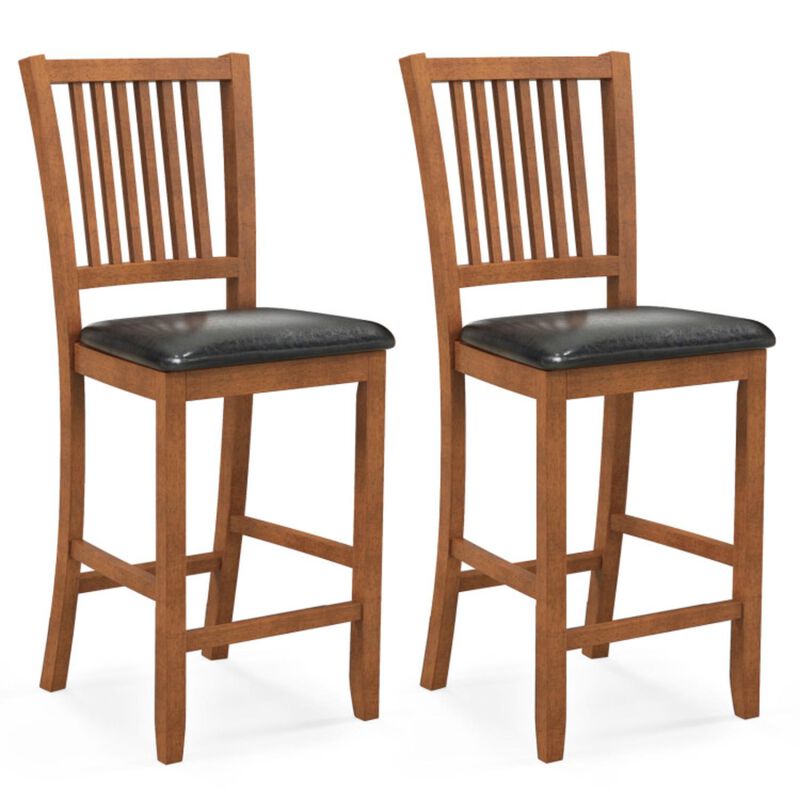 Hivvago 2-Piece Bar Chair Set Counter Height Bar Stool with Backrest