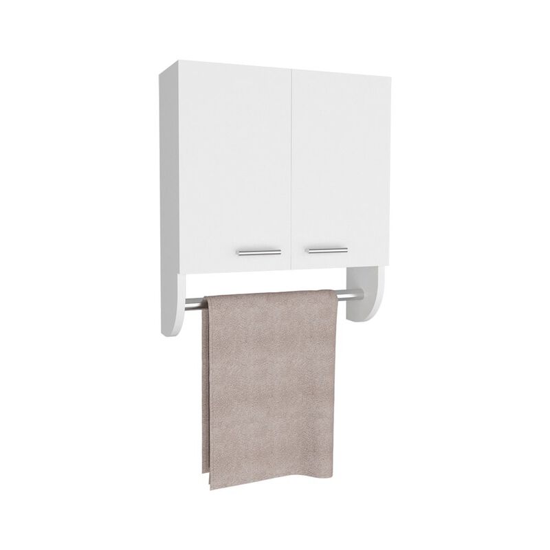 Huslia Medicine Cabinet with 2 Shelves and 2 Doors, White