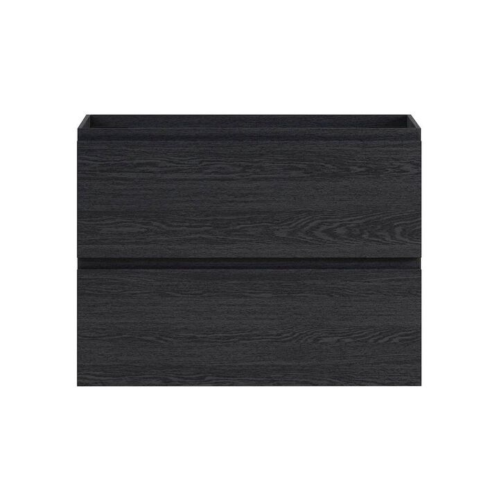 Liberte 30" Wall-Mounted Bathroom Vanity Cabinet without Top in Black Oak