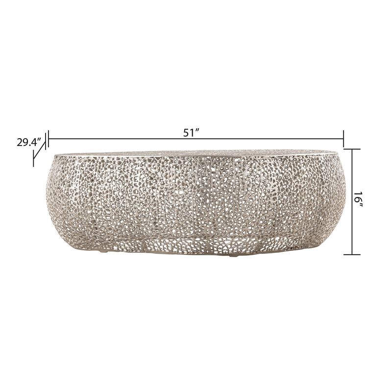 Iveressae Oval Open-Mesh Coffee Table image number 2
