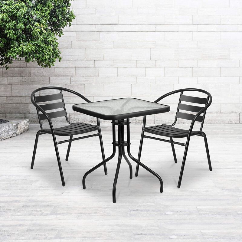 23.5SQ Black Patio Table Set image number 1
