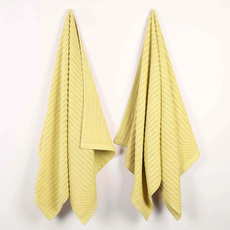 2-Piece Cotton Bath Sheet Set &ndash; Ribbed Texture, Plush & Absorbent image number 1