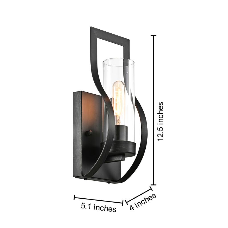 Jamila 1 Light Wall Sconce with Clear Glass Shade and Curved Frame image number 3