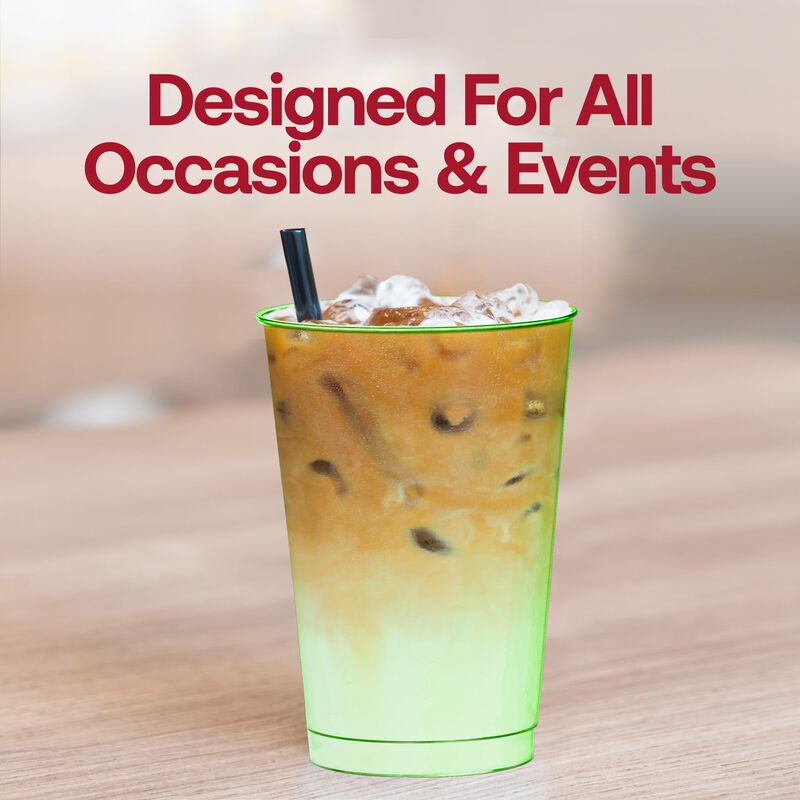 12 oz. Clear Green Plastic Party Cups (240 Cups) image number 7