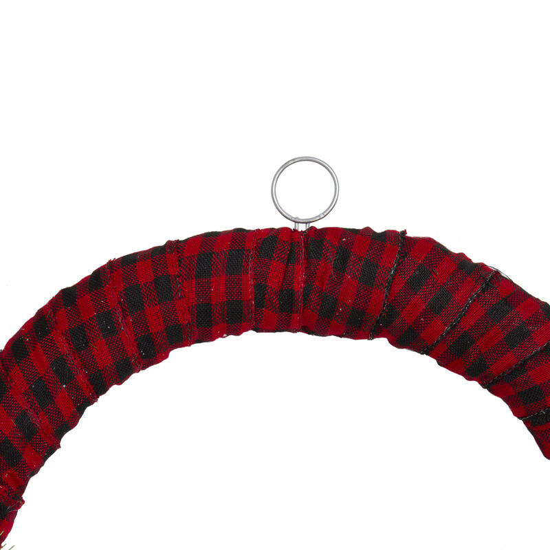 Red and Black Buffalo Plaid and Berry Artificial Christmas Wreath - 24-Inch  Unlit