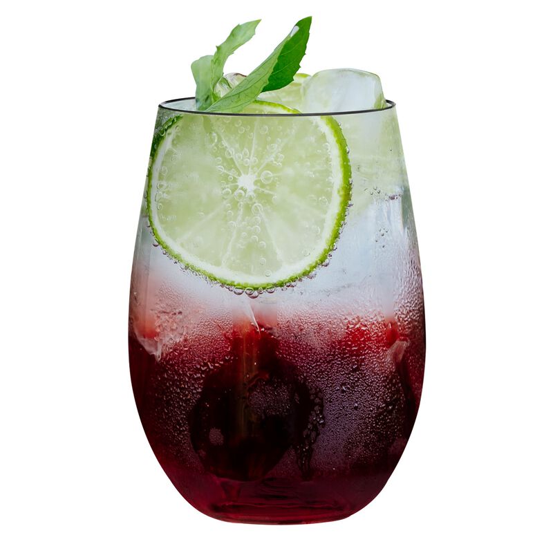 16 oz. Clear Elegant Stemless Plastic Wine Glasses (64 Glasses) image number 2
