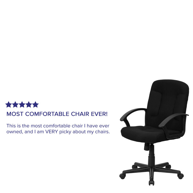 Garver Mid-Back Fabric Executive Swivel Office Chair with Nylon Arms image number 2