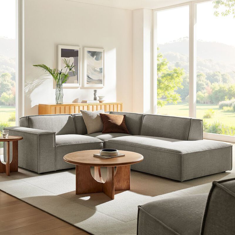 Restore 3-Piece Performance Fabric Upholstered Modular L-Shaped Sectional Sofa image number 8