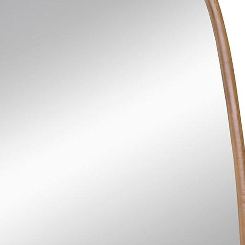 HomeRoots 37" Brown Solid Wood Novelty Framed Accent Mirror image number 2