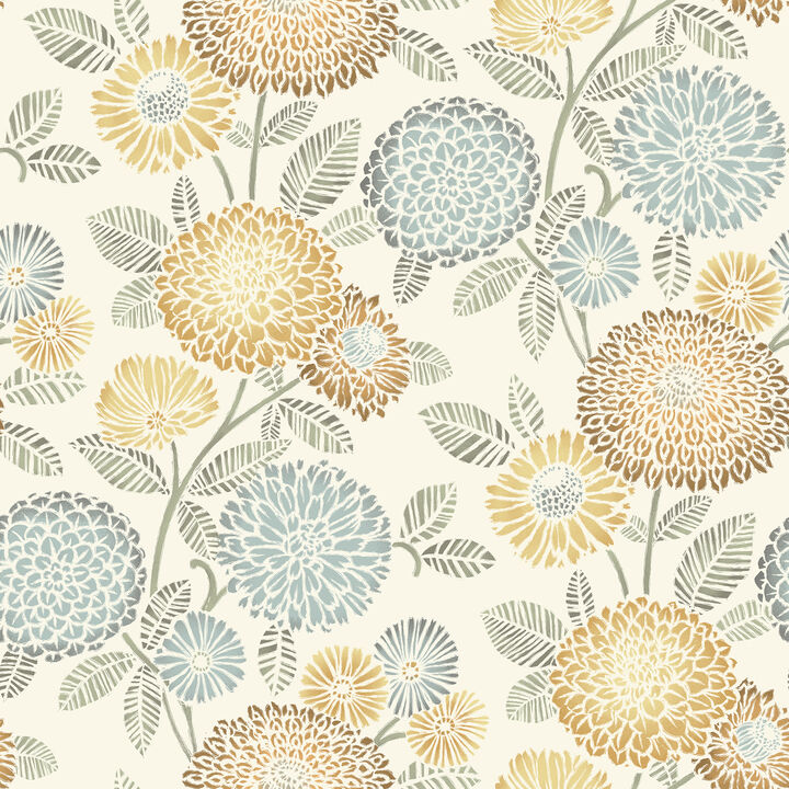 Zalipie Apricot Floral Trail Wallpaper (Set of 2)