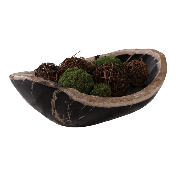 18" Petrified Wood Oval Bowl
